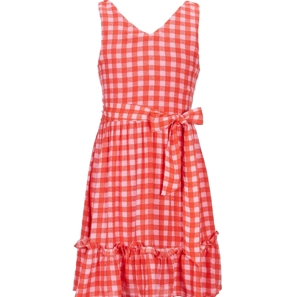 💥3 for $30💥 GB Girls Gingham Faux Wrap Dress NWT